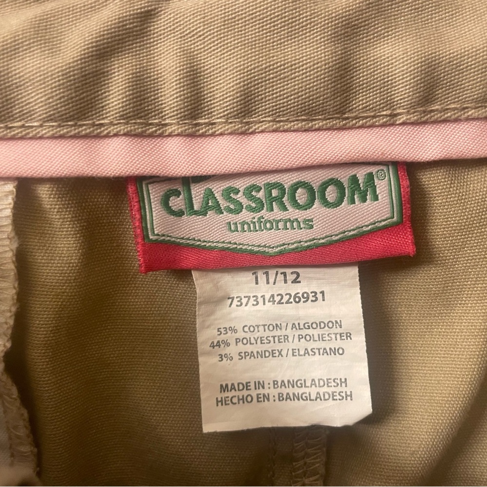 Girls Khaki uniform pants